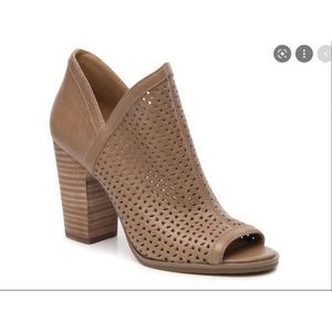 Lucky Brand Livey Boots Brown Leather Tan Open toe 8.5